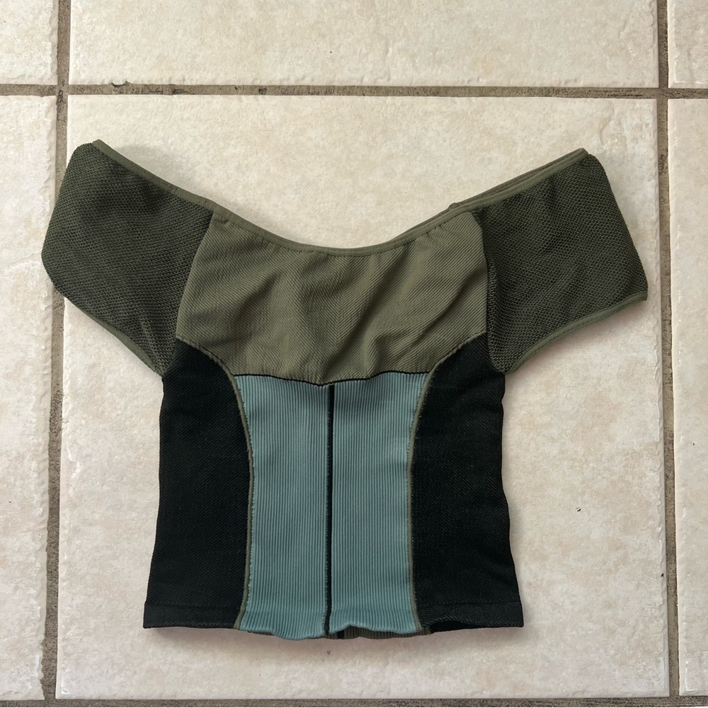 FP Movement Free People Point Break Colorblock Olive Tank Top